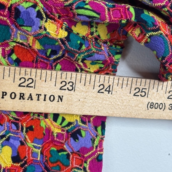 John Mark Top 1X Multicolor Embroidered Button Up Tunic Blouse Artsy Art To Wear - Picture 9 of 11